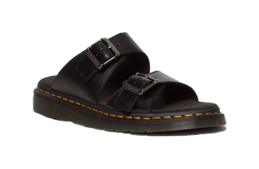 UOMO ACCESSORI SANDALI CIABATTEDR MARTENS UOMO DR MARTENS SANDALI JOSEF IN PELLE CON FIBBIA BLACK ANALINE