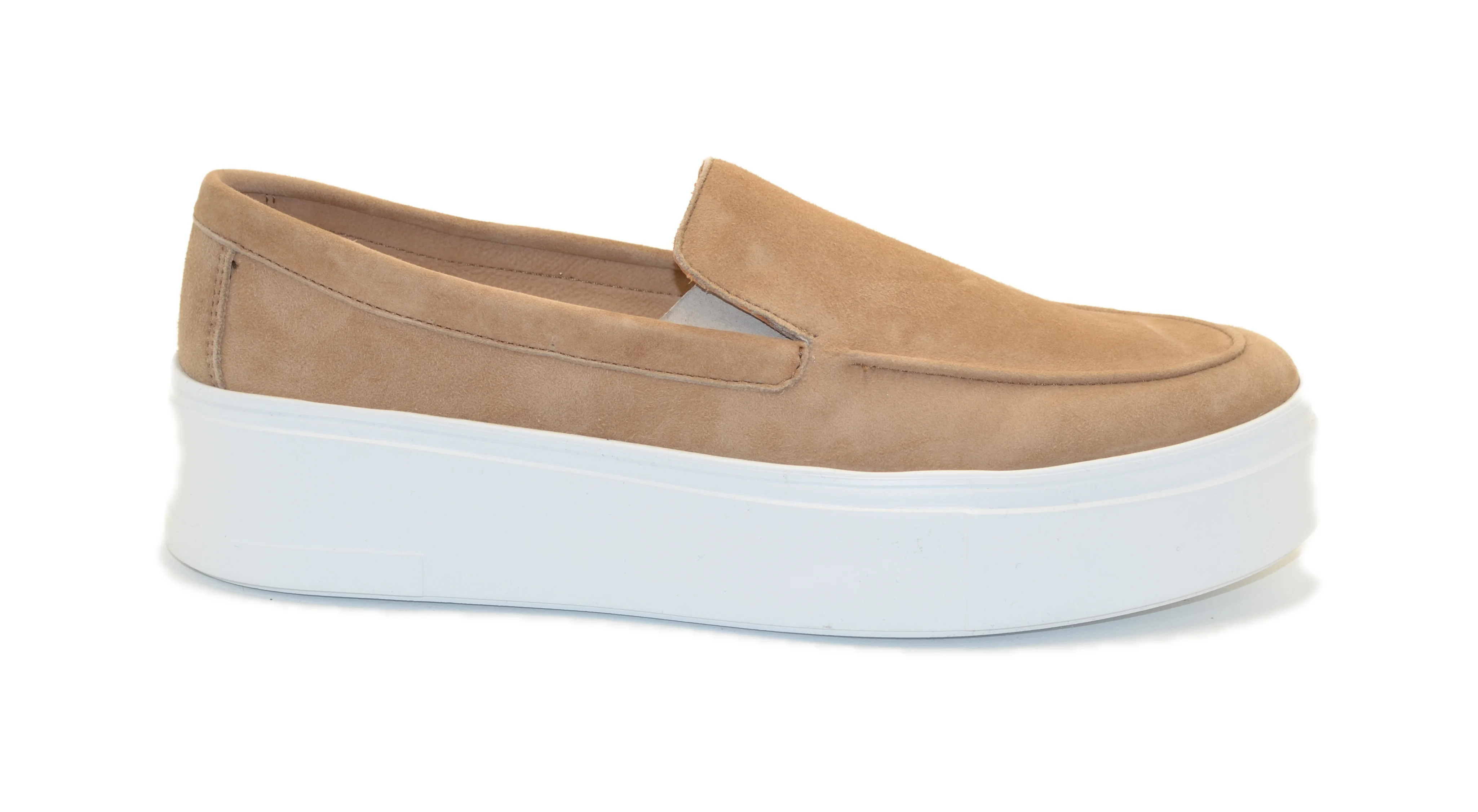 DONNA CALZATURE MOCASSINI BALLERINEFRAU DONNA FRAU SLIP ON CASUAL IN PELLE SCAMOSCIATA COCCO BEIGE 36B1